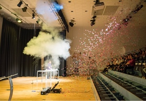 Students on Fire at Pyromania Science Lecture